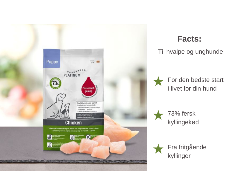 PLATINUM Hvalp Kylling Hundefoder 5kg