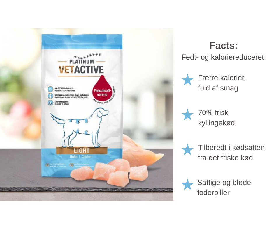 PLATINUM Vetactive Light Hundefoder 5kg