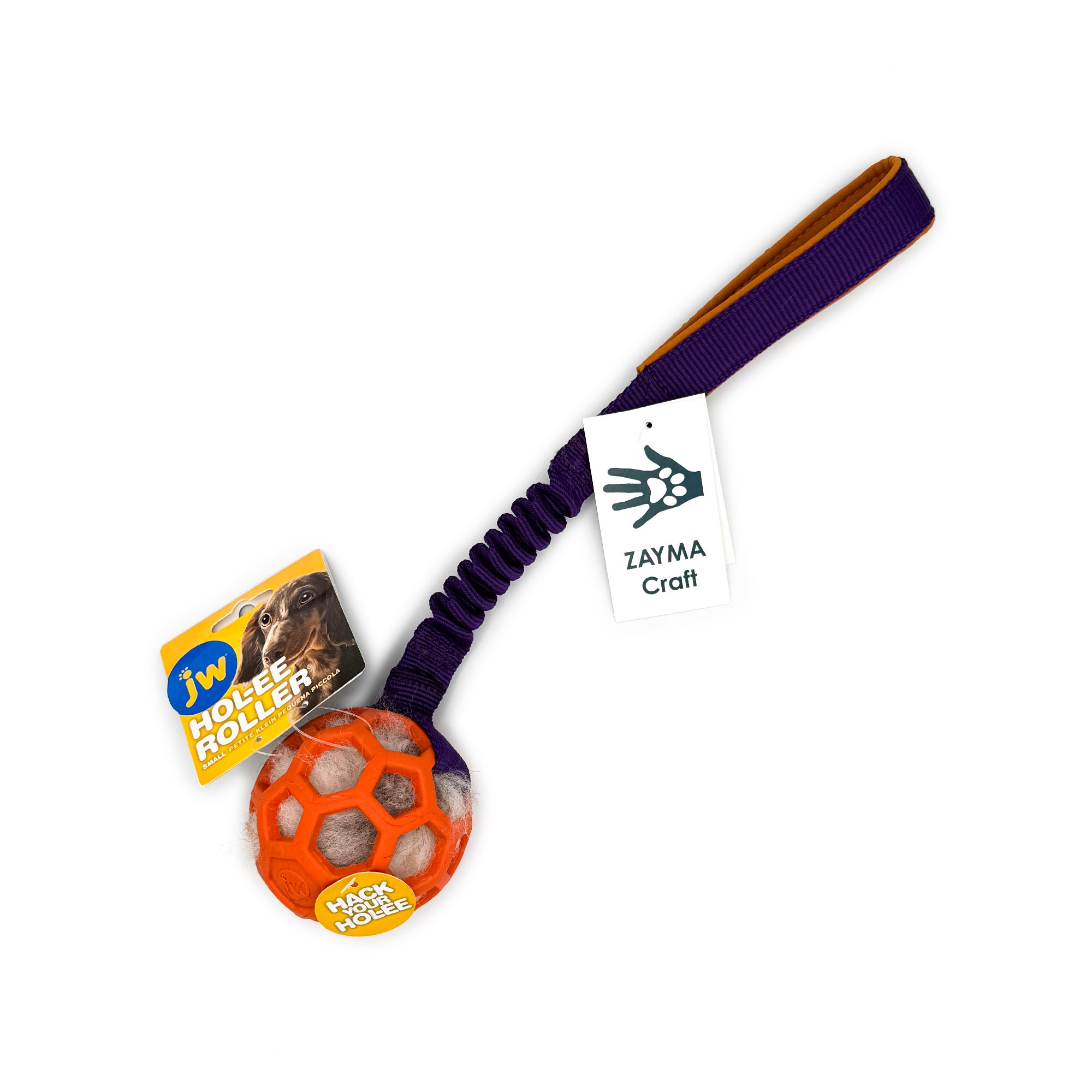 Zayma Craft Hol-EE Roller med fåreskind og snor str S - lilla/orange